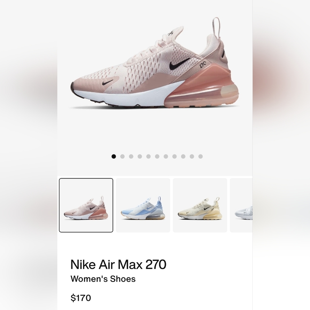 Nike Women's Air Max 270 Light Pink Sneakers. Brand New In Box - Picture 6 of 6